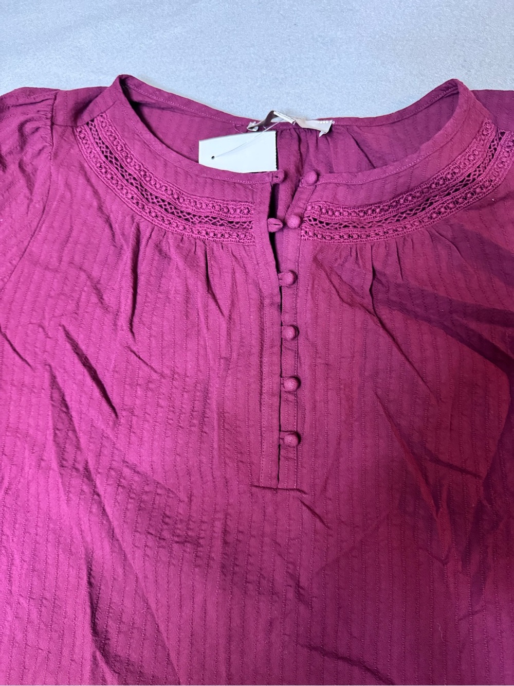 LOFT Berry Short Sleeve Blouse Womens XL - Picture 4 of 6